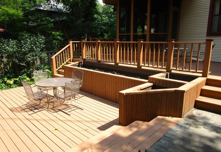 deck with planter boxes - small home improvement projects in Urbana IL