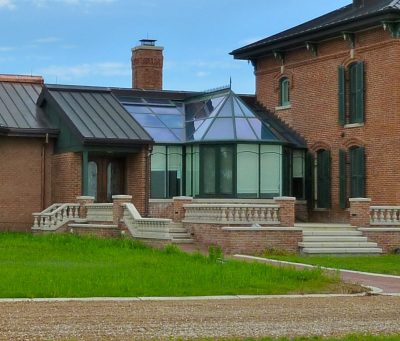 Finished solarium home addition to historic mansion in East Central Illinois