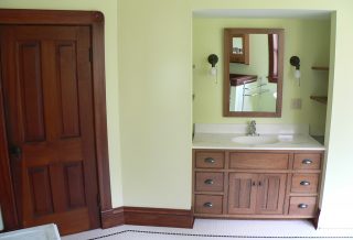 Vanity alcove in historic home bathroom remodel in Sidney IL