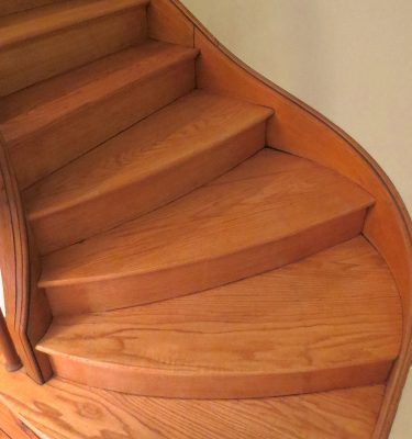 Refinished staircase and banister, home improvement in Urbana IL