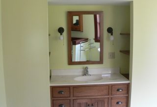 Vanity alcove in historic home bathroom remodel in Sidney IL