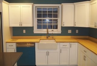 Bamboo countertops in an eco-friendly kitchen remodel in Champaign IL.