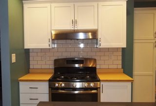 Bamboo countertops in an eco-friendly kitchen remodel in Champaign IL.