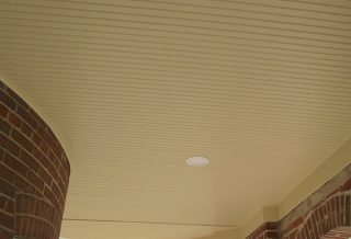 Bead board ceiling on award-winning historic preservation construction project