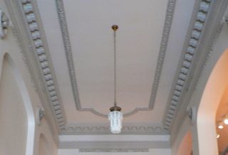 Repaired plaster mouldings, Historic restoration of Orpheum Children's Science Museum in Champaign IL