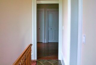 Remodeled upstairs hallway in historic restored Victorian farmhouse in East Central IL