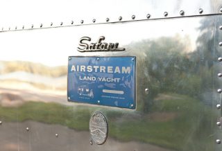 Safari logo on Vintage Airstream remodel