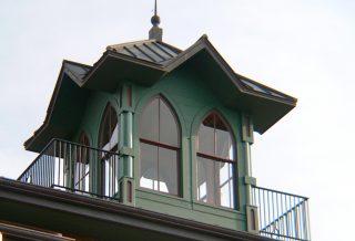 Outside of rebuilt cupola on historic restored Victorian farmhouse in East Central IL