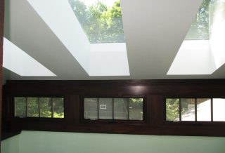 Urbana IL bathroom remodel with new roof and skylights.
