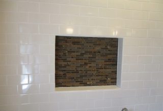 subway tiles in the tub/shower surround of an Urbana IL bathroom remodel