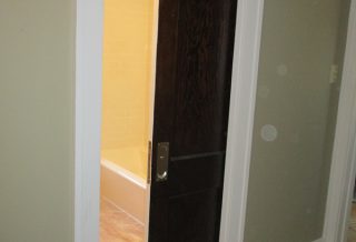 Urbana, IL bathroom remodel pocket door