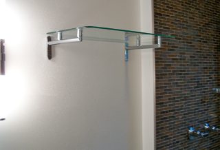 Glass shelf, part of bathroom remodel in West Urbana IL