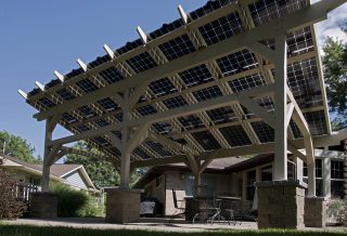 Solar panel pergola construction in Champaign IL